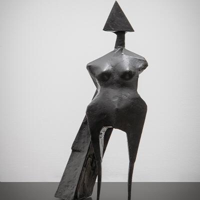 LYNN CHADWICK C.B.E. R.A. (BRITISH 1914-2003) - MAQUETTE VI FEMALE WINGED FIGURE, 1973, CAST 1987 400px.jpg