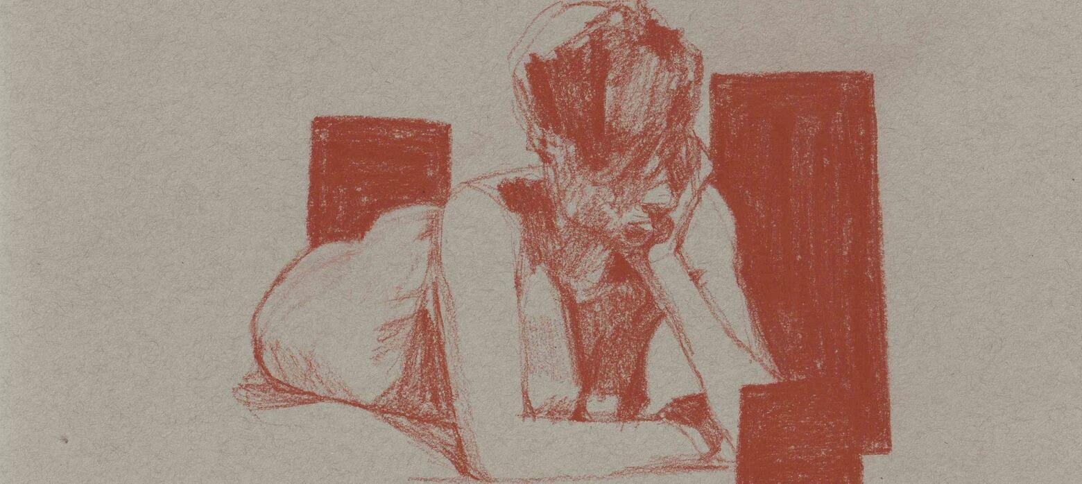 Drawing of person lying down