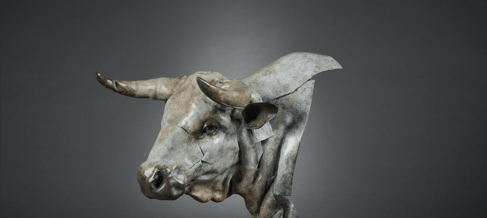 Sculpture of a bull head