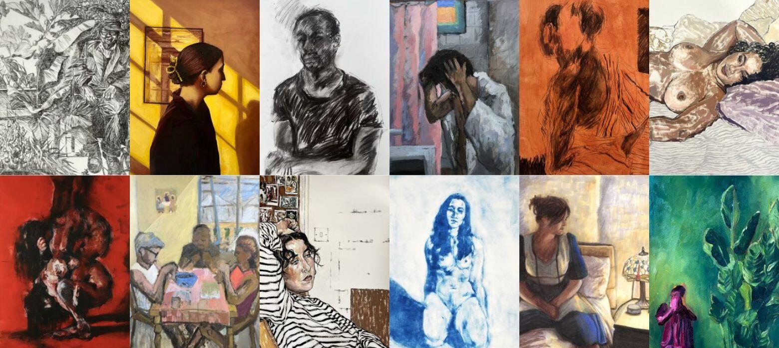 Collage of life drawing examples from HH Bursaries 2025