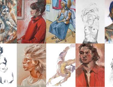 Collage of images from HH life drawing classes