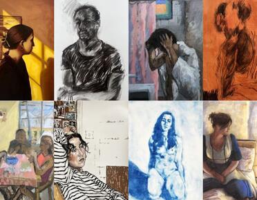 Collage of life drawing examples from HH Bursaries 2025