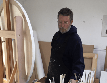 Malcolm Ashman in his studio